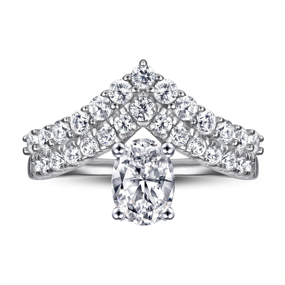 

Ready to Ship Fashion 925 Silver Wedding Rings with Zircon