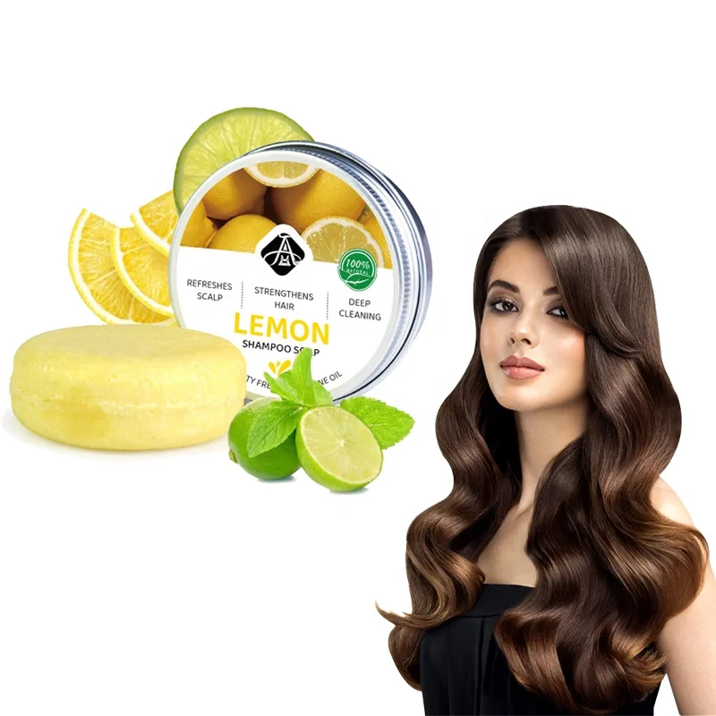 

AH Private Label Anti Dandruff Sulfate Free Lemon Shampoo Soap Bar Organic for Greasy Hair