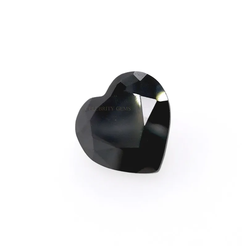 

Heart Shape Stone Black Zircon Loose Stone Artificial Black Zirconium CZ Gemstone Punch Jewelry