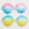 Flat Back Resin Painted Seashells Colorful Clam Shelsl for Crafts Making Sea Decoration Shell Crafts Aquarium Fish Tank Decor