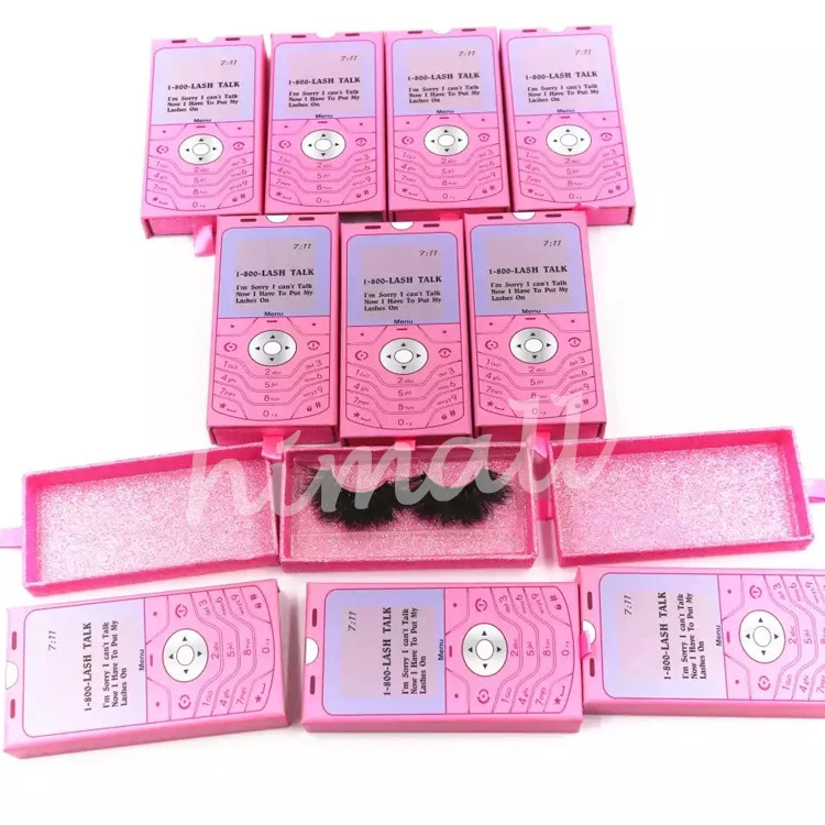 

Wholesale Cell Phone Drawer Lash Case 3d Mink Eyelashes Telephone Mink Eyelash Packaging Box, Custom color