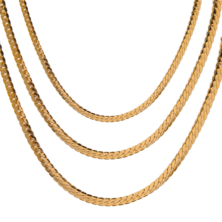 

Wholesale Cheap Hot Sell Trendy Gold-plated-jewelry Cuban Chains Men Necklace