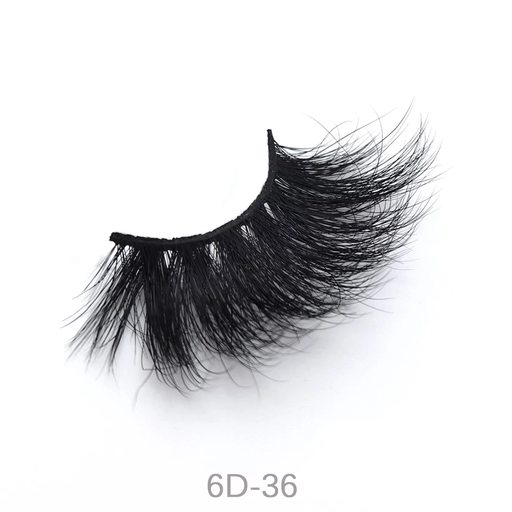 

cruelty fluffy 6d mink fake eyelashes with cute eyelash packaging box 10Deyelash, Black