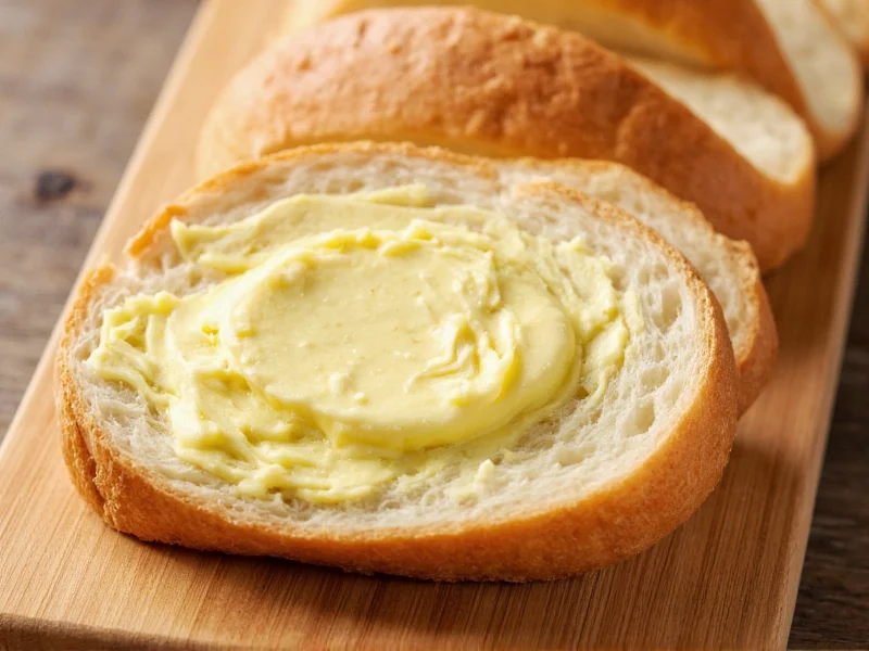 Homemade flavored butter on crusty bread