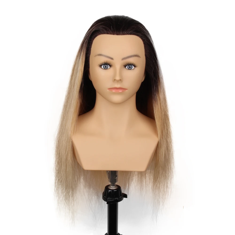 

24" Ombre blond mannequin human hair training mannequin head with 100% human hair