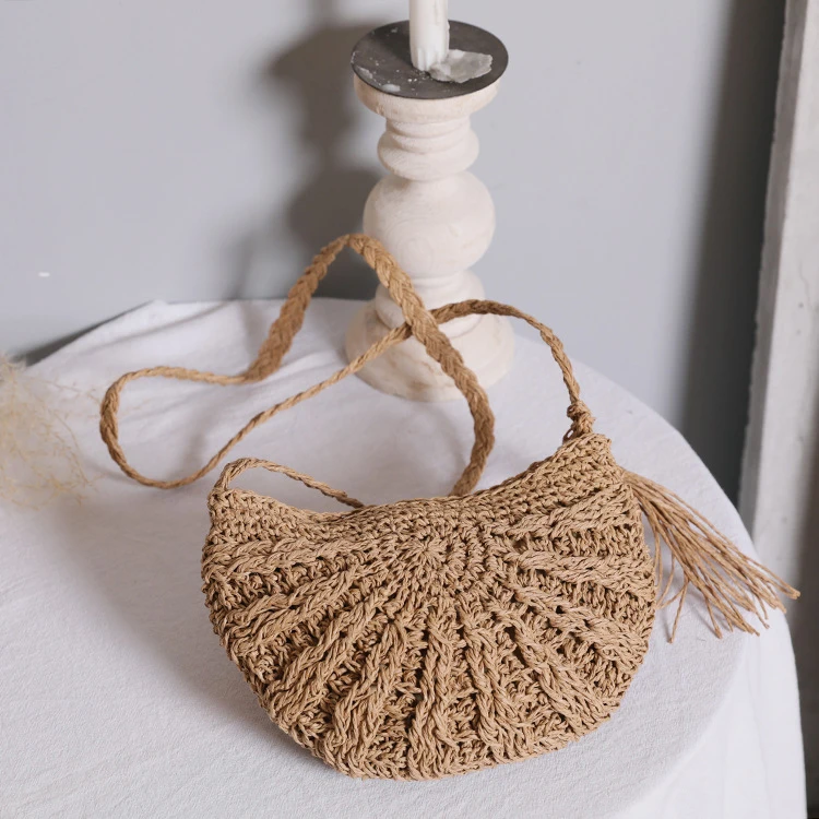 

Summer Bags 2021 Women Rattan Woven Travel Purse Handbag Fashion