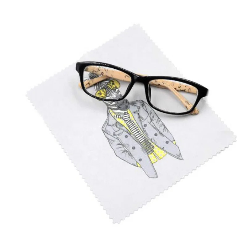 

Thermal Transfer Printing Microfiber Lens Cleaning Cloth, White with transfer printing logo