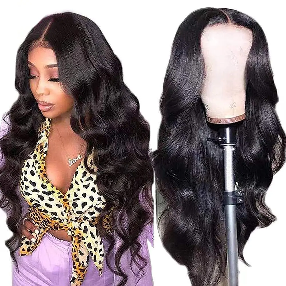 

Real Virgin Brazilian Remy Hair Unprocessed Virgin Human Hair Wig 150% Density 30 Inch Body Wave Lace Frontal Wig