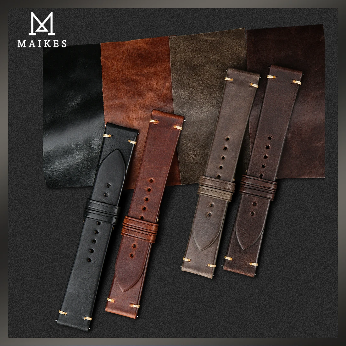 

Genuine Leather Watchband Quick Release 18mm 20mm 22mm Black Brown Grey Watch Band Butterfly Buckle Men Women Smart Watch Strap