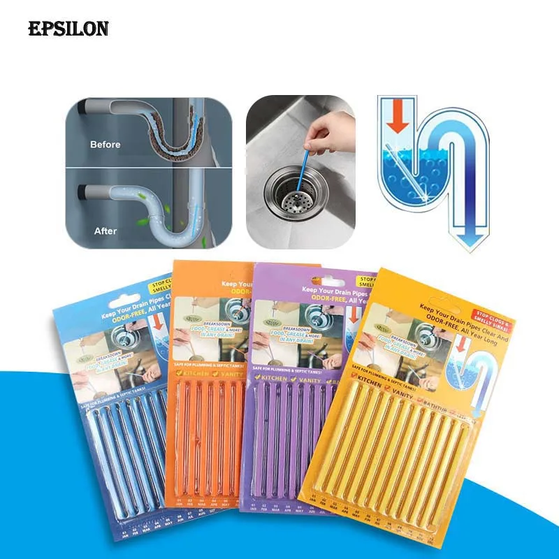 

Epsilon drain deodorizer sticks drain clog remover bathroom drain cleaner stick pipe cleaner