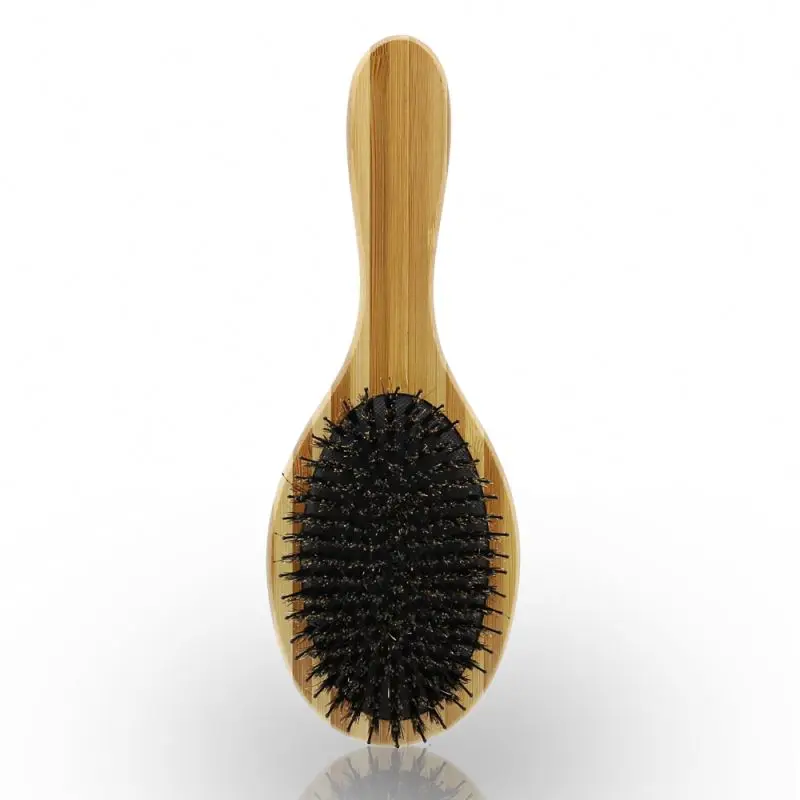 Cepillo secador de pelo cerdas jabali madera para desenredar natural el cabello Logotipo rigido hombres Beec