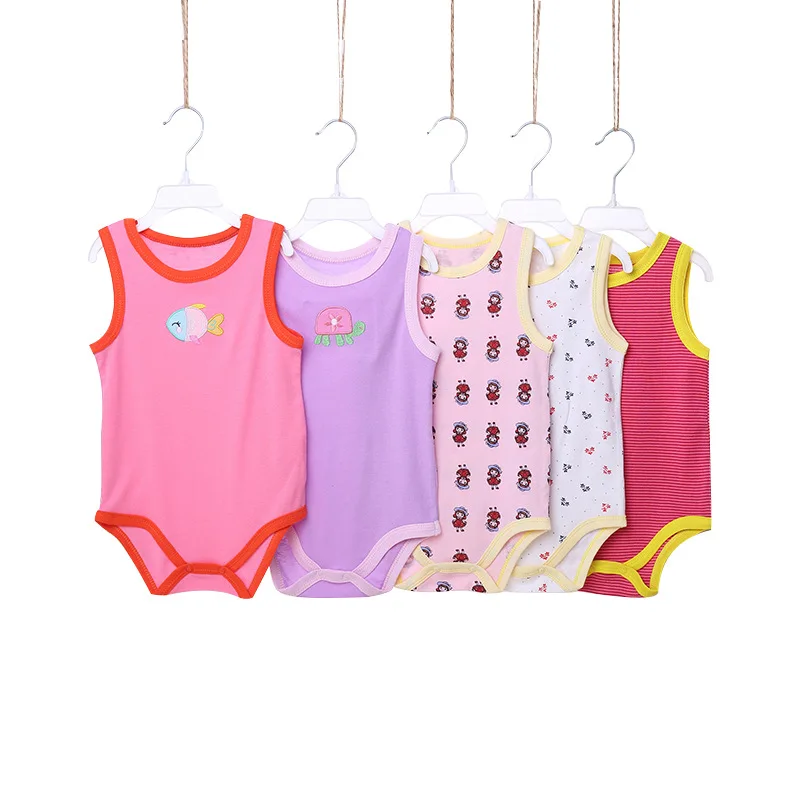 

Wholesale Mixed 5pcs/group New Born Cute Baby Newborn Infant Bodysuit Baby Clothes Romper Boy Cotton, Multiple colour/pattern