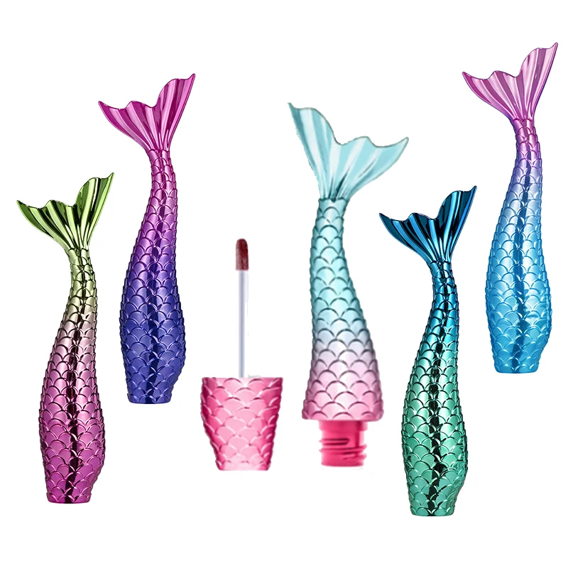 

3ML Mermaid Tail lipgloss container empty cosmetic packaging Shining fish scales lip gloss tubes