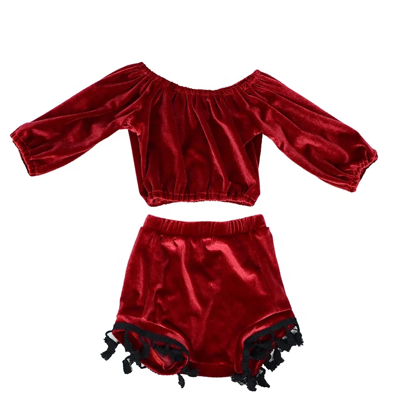 

Tailor-made leisure girl suit newborn velvet tassel suit boutique children's suit