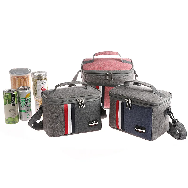 

Portable Waterproof Collapsible Storage Wine Food Foil 600D Oxford Insulation Lunch Bags for Ladies Kids, 3 color