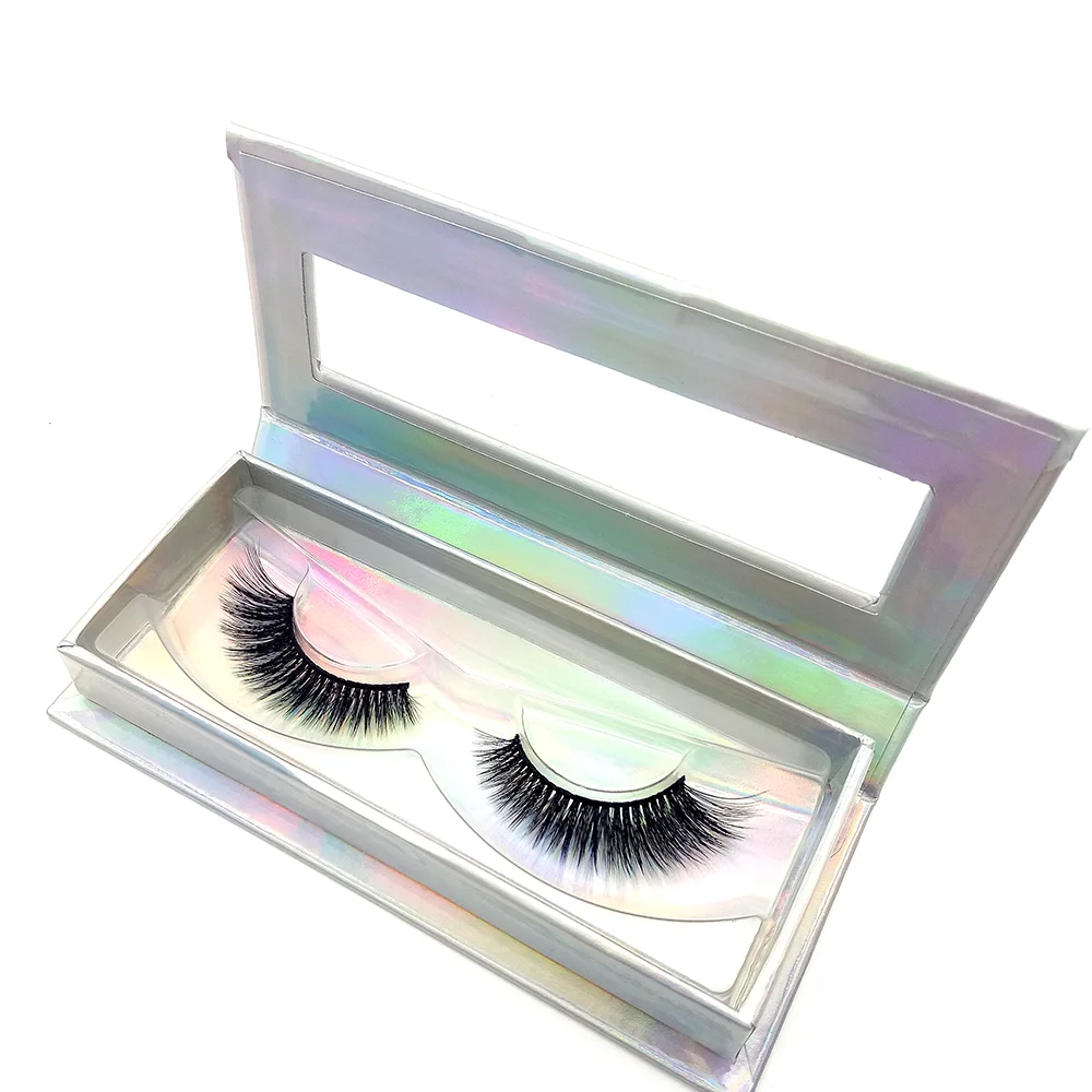

Quickly install 2019 new design of fluffy faux mink eyelashes, Natural black