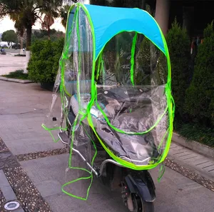 Image of Bike Umbrella 190T 10K Chinlon Silver Coating Portable Sunshade Rain Wind Water Proof Full Cover Motorcycle Umbrella