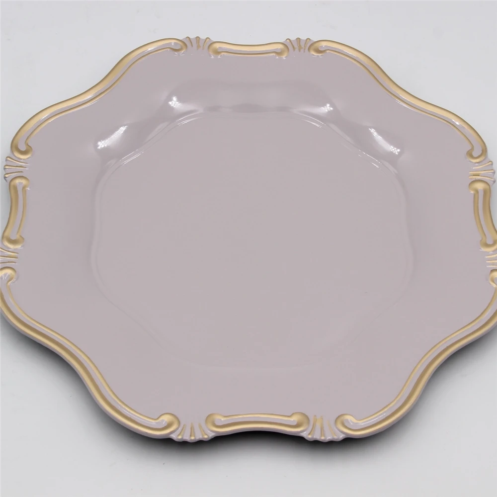 

hollow out plastic plate decorative gold silver fruit tray