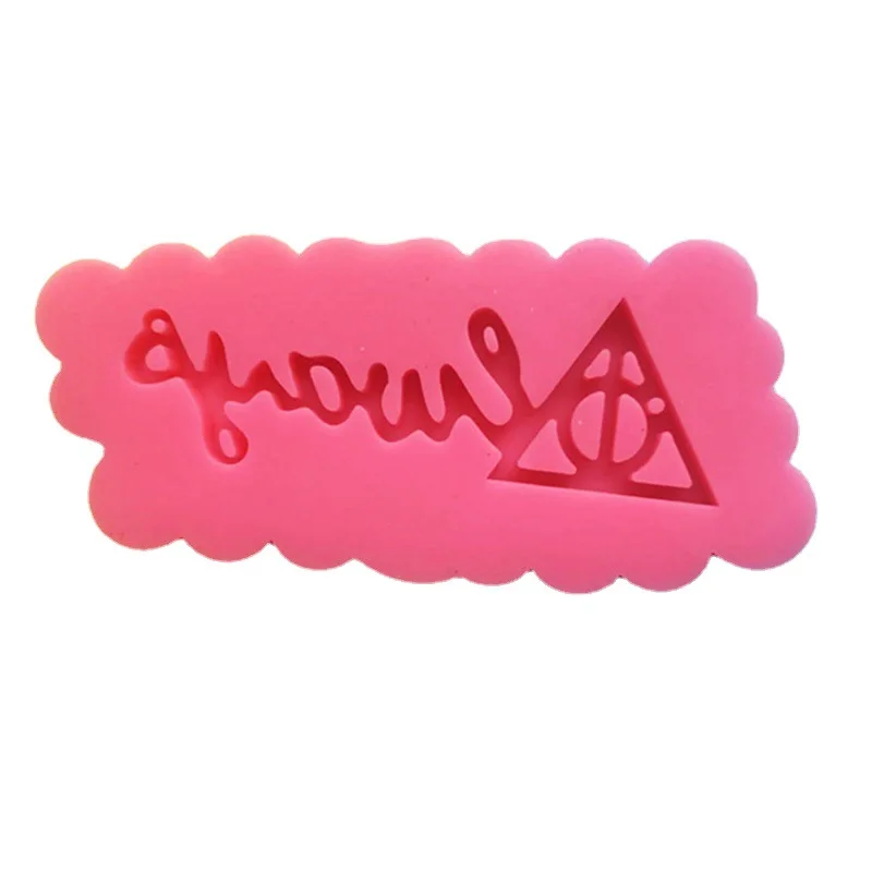 

0601 DIY Shiny Crystal Epoxy English Alphabet Keychain Decoration Silicone Mold for Listing Pendant Resin Mold, Pink