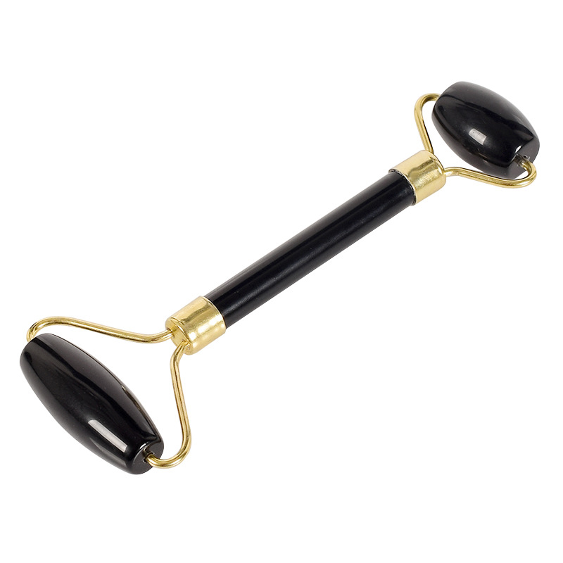 

Customized Logo Black Obsidian Face Massage Roller Black Face and Neck Jade Roller