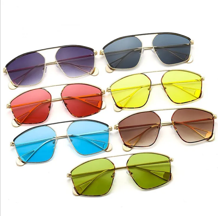 

Free Sample Hot selling sun glasses Metal Eyeglasses women man single bridge shades custom sunglasses without nose pads