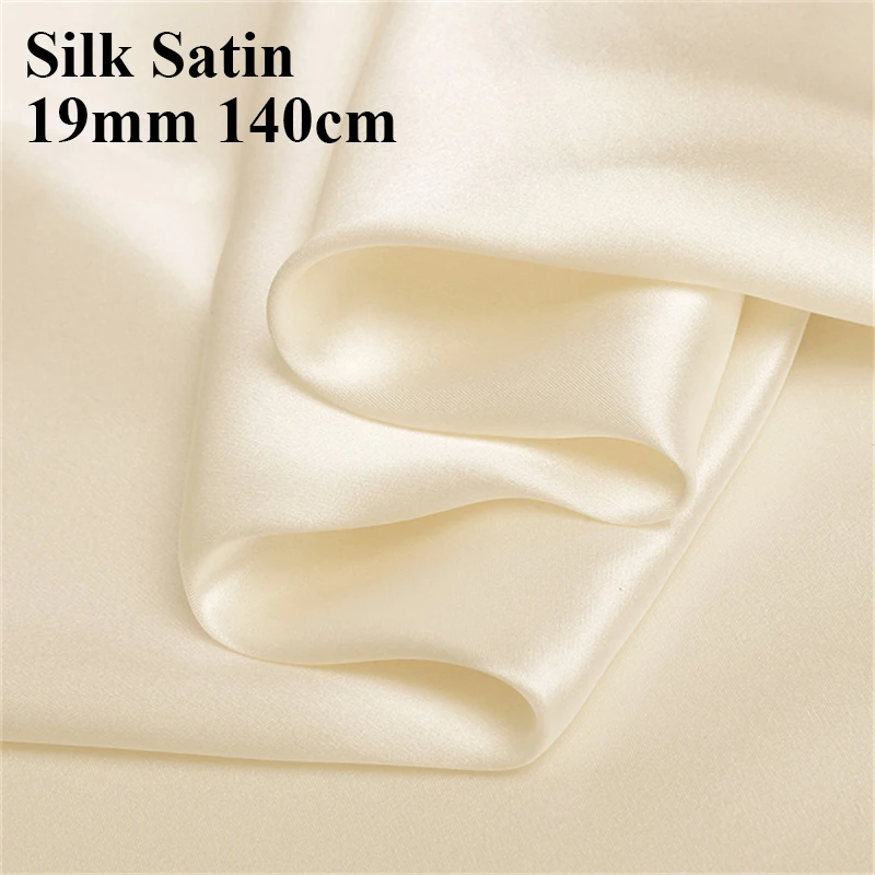 Wholesale 6A Real Silk Fabric Raw Smooth Soft Elegant Mulberry 100% Silk Satin Fabric 19 mm for Clothing