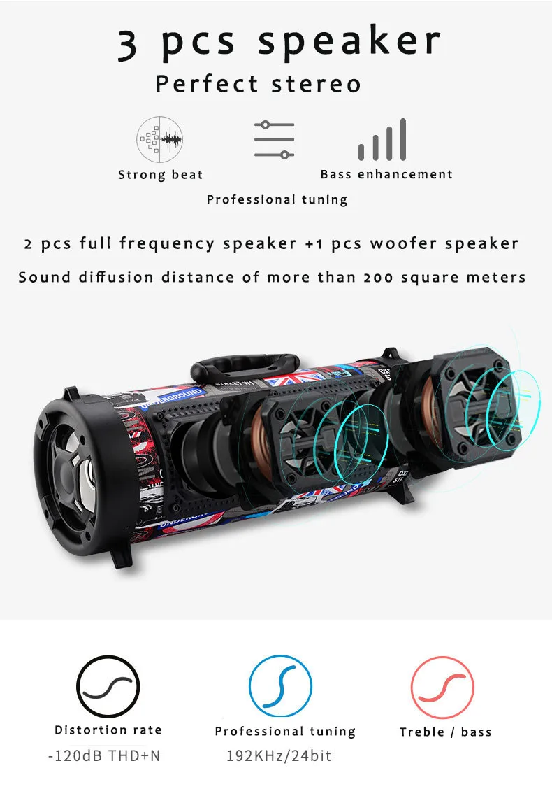 New Design Professional Mini Portable Wireless Blue tooth Outdoor Home Theater Speaker Waterproof subwoofer - ANKUX.COM