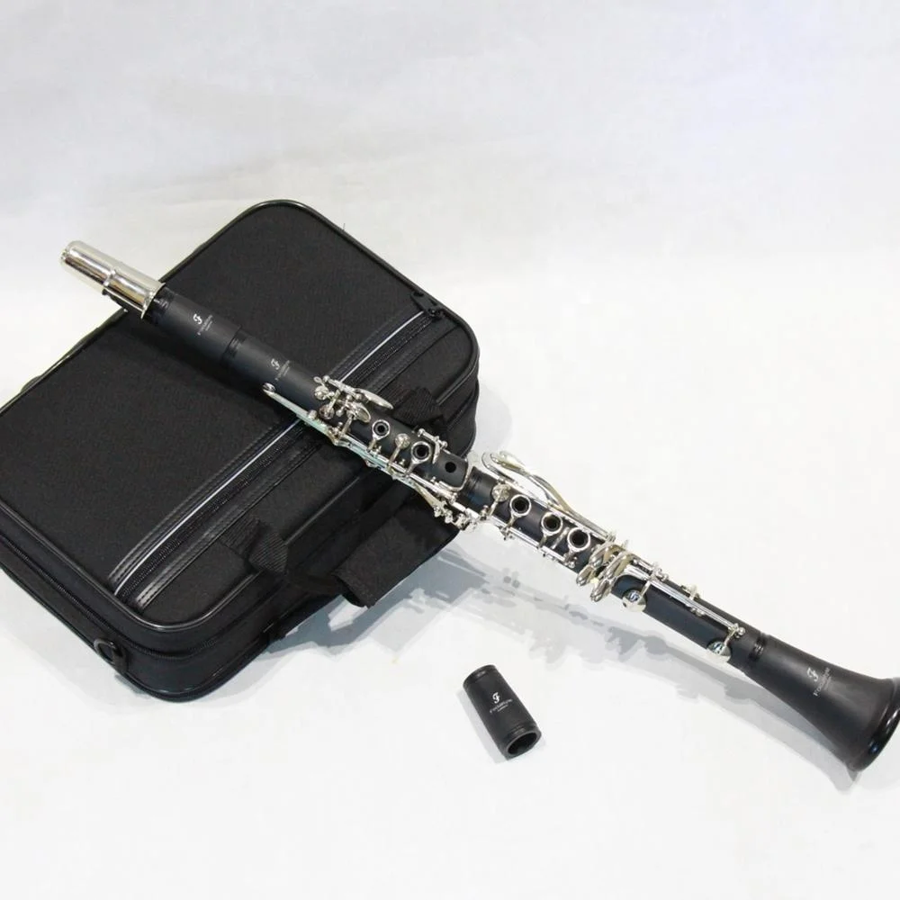 

Professional B Flat Black Ebonite Clarinet Imported Spring And Pad Bakelite Material Nickel Plated Bb Tone 17 Keys Clarinet