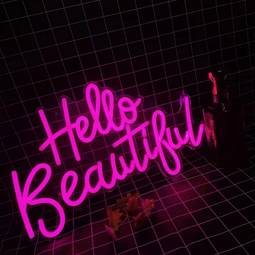 

Custom led neon sign letters waterproof outdoor hello beautiful neon sign custom