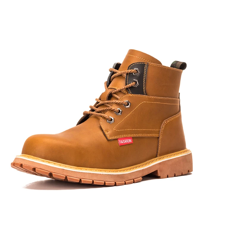 

wholesale men boots top quality cow leather slip and oil ressitant outdoor climbing cat safety shoes, Black, yellow, brown