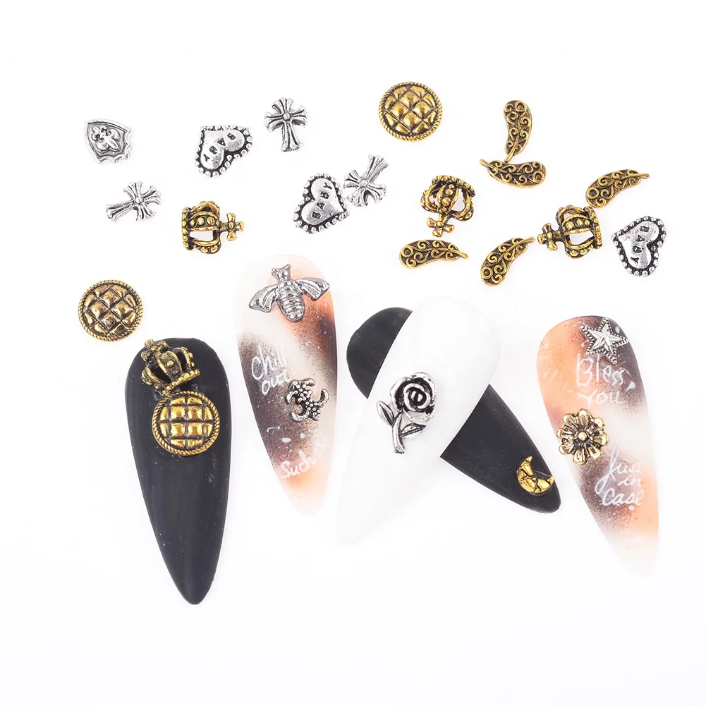 

Hot Cool Girl Nail Art Vintage Metal Nail Accessories Nail Charms for Make Fingernail Beauty