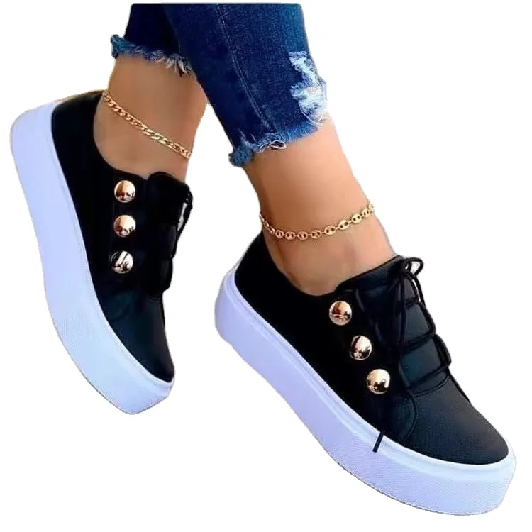 

new arrival casual women's walking shoes slip-on wholesale lace-up flat shoes for women