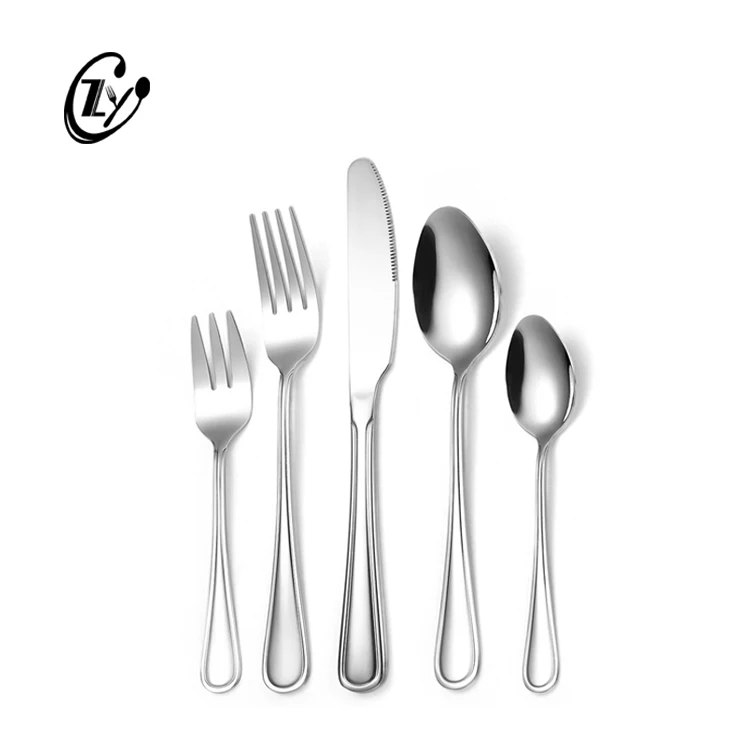 

Western Mirror Polish Silverware Stainless Steel Reusable Cutlery set For Wedding