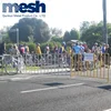 Removable galvanized crowd control safety barrier fence