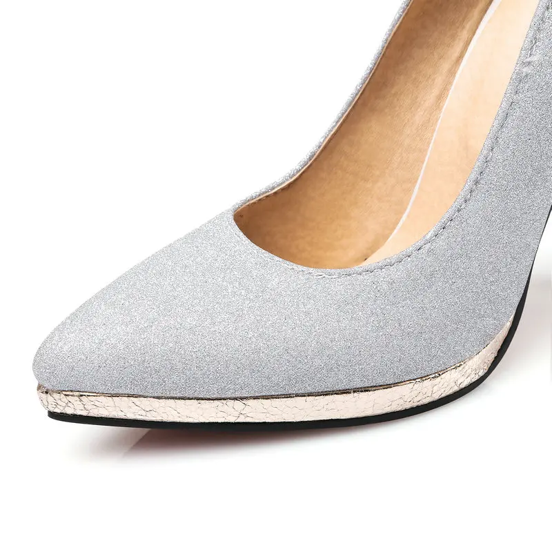 
2020 Thin High Heel Ladies Pumps Wholesale Glitter Pumps For Women Pointed Toe Platform Sexy Club Women Court Shoes 