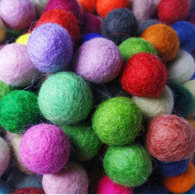 US48 Christmas 2 cm pom pom bead wool Nursery Pink Purple  x lot 20 mm Felt Ball