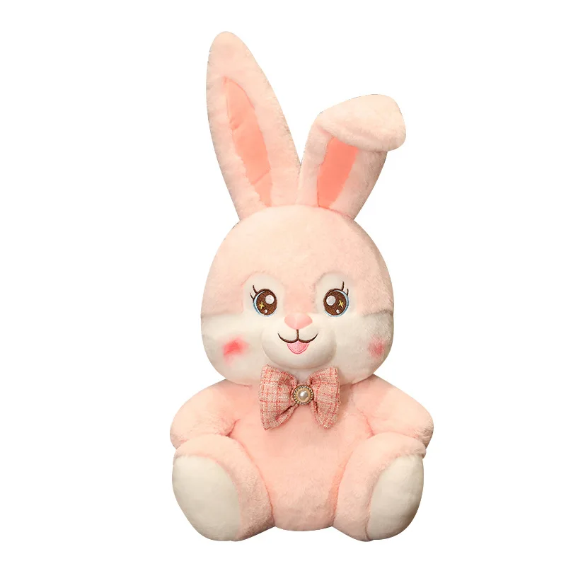 

Wholesale Different Sizes Animal shape doll Cute 3colors Bowtie Rabbit Pillow Carton Stuffed Cute Bunny Plush Toy
