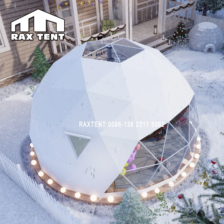 

RAX TENT 5M/6M/7M/8M Winter Outdoor Dome House Waterproof PVC Cover Geodesic Glamping Dome Tent, White, red, green, blue
