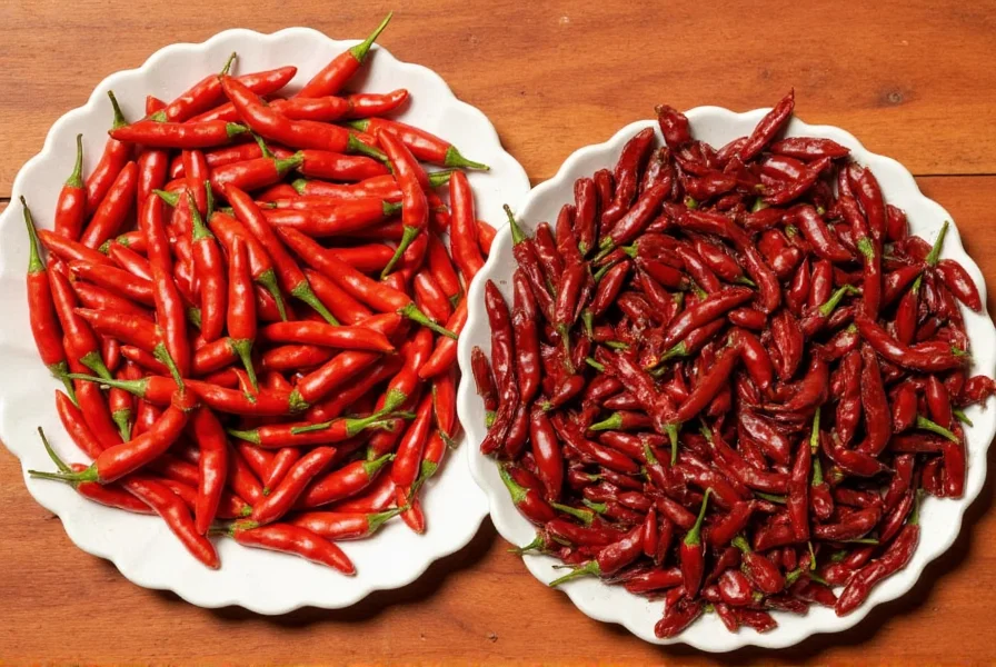 Selection of dried chiles including California and Guajillo