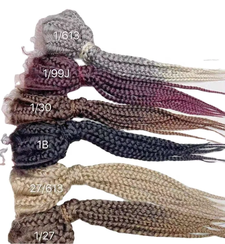 

3# African braid wig European and American female short curly hair stretch mesh chemical fiber headgear Box Braid wigs