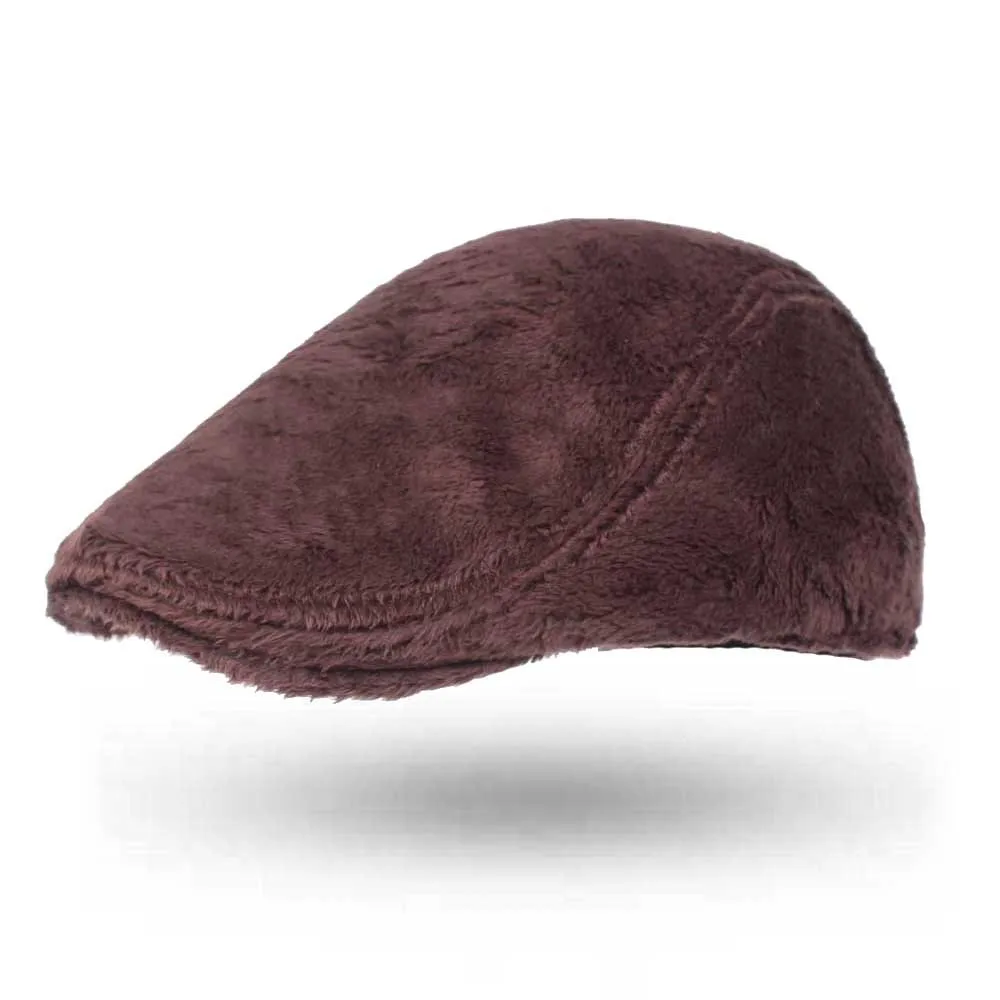 

Men Winter Warm Thickened Fleece Newsboy Beret Hat Cap Gatsby Driving Thick Beret Hat