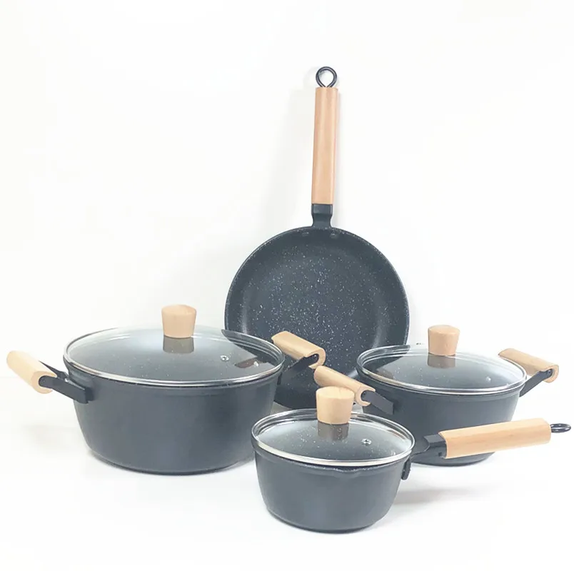 wooden saucepan set