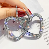 

Earrings Jewelry Hot sale Crystal Rhinestone heart Sparkly Diamond earrings 2019 for women