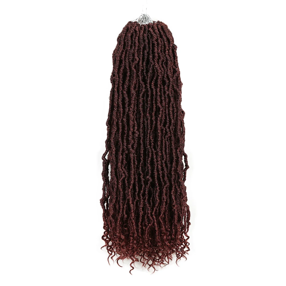 

20 inch 21 Strands/pack Goddess NU Faux Locks Curly Crochet Braids Soft Synthetic Hair Extension, 1b,,2#,4#