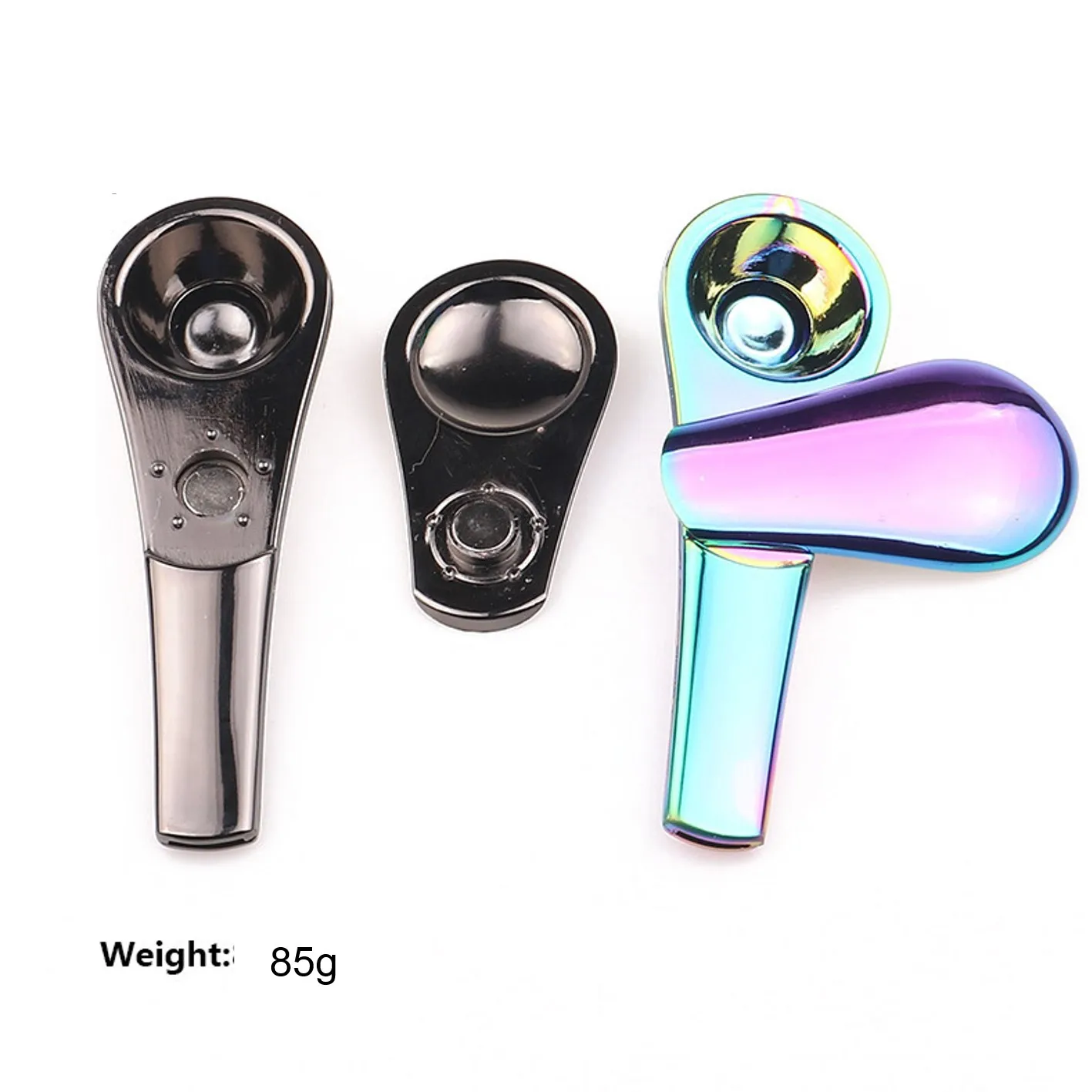 

High Quality Metal Smoking Pipe Custom Logo Zinc Alloy Magnetic Spoon Smoking Pipes Tobacco Weed Smoking Accessories Pipe G029, Mixed multicolor