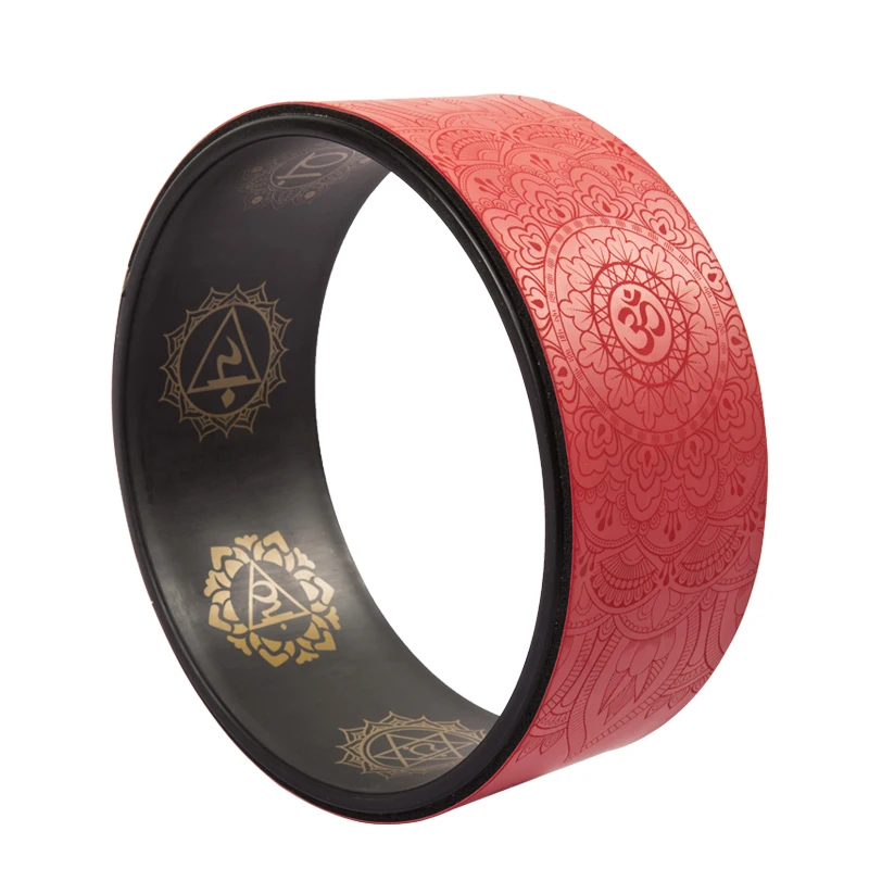 

2021 New Private Label Back Relax Gym Pu Custom Print Yoga Wheel, Red\black\blue\purple\pink