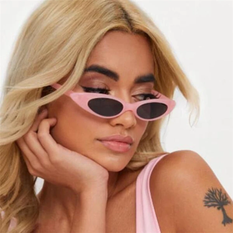 

Fashion Retro Recycled Sunglasses Drip Shades Female Small Cat Eye Pink Sunglasses For Women, Custom colors