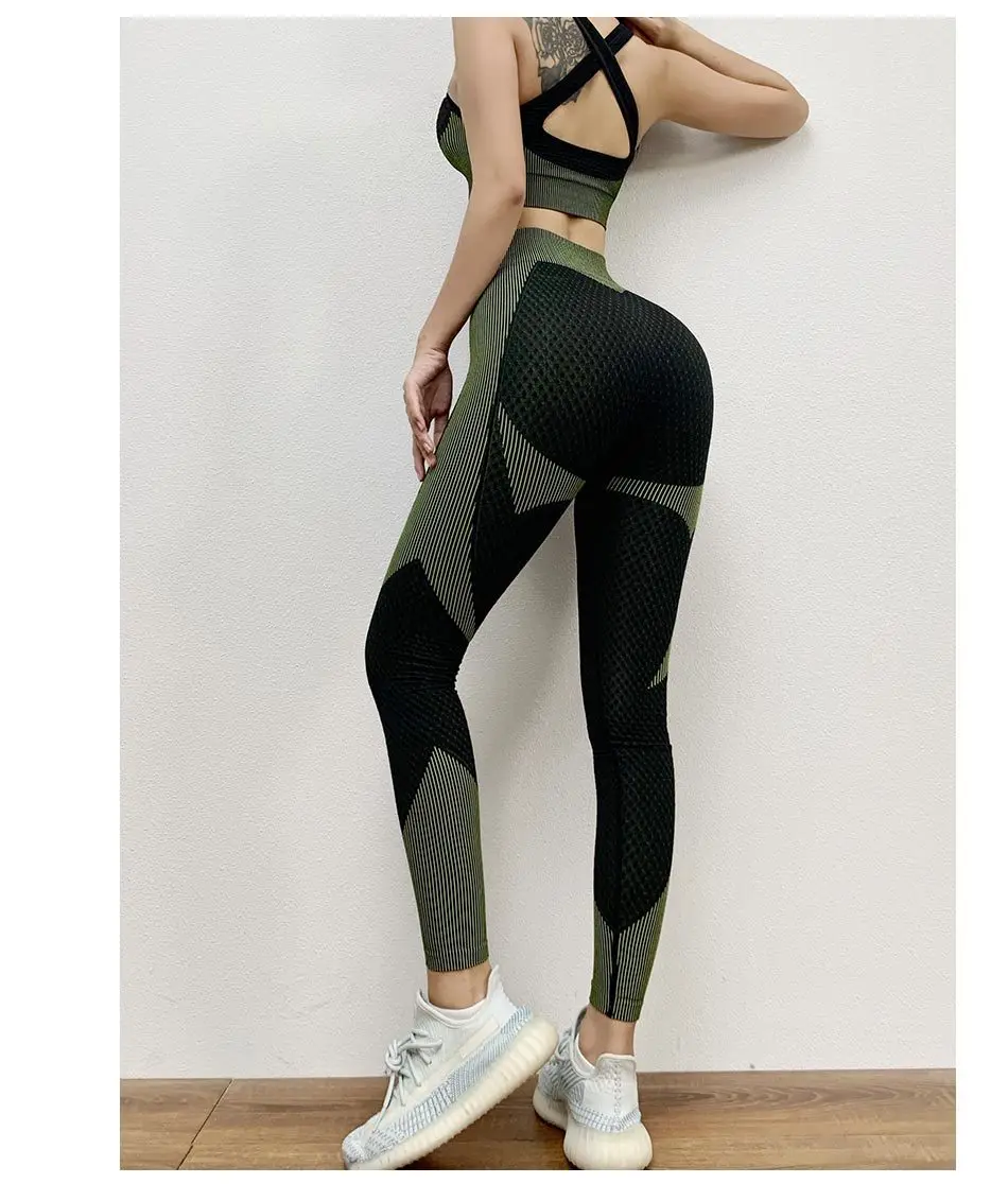 

High Quality Women Custom Leggings Fitness Lulu Yoga Pants Suit Gym Fitness Wear Set with pocket