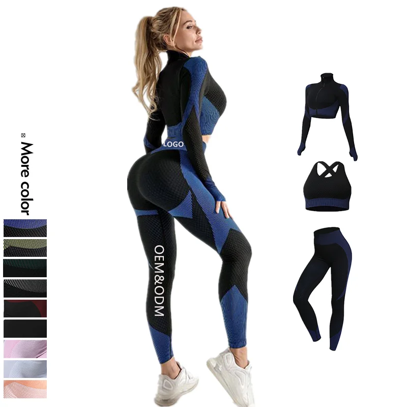 

Xsunwing Autumn Sweatsuit Women Outfits Fall Long Sleeve Crop Top Bra Sweat Legging Three Pieces Set Fitness Tracksuit For Woman