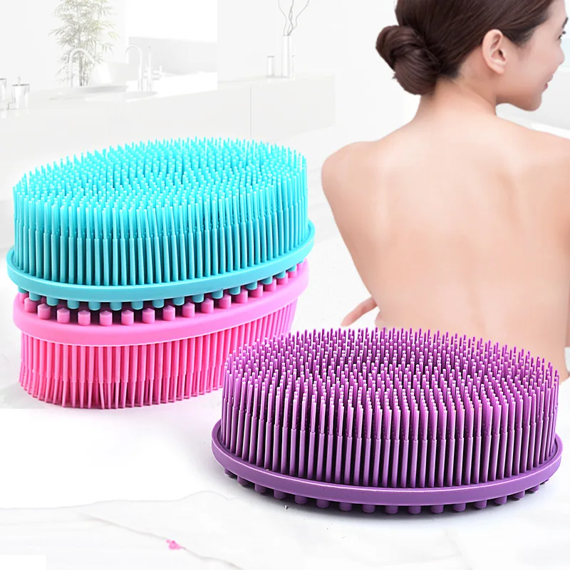 

Multipurpose 2 In 1Hair Bath Shower Silicone Brush Double Side Soft Silicone Scrubber Exfoliating Scalp Cleansing Massage Brush